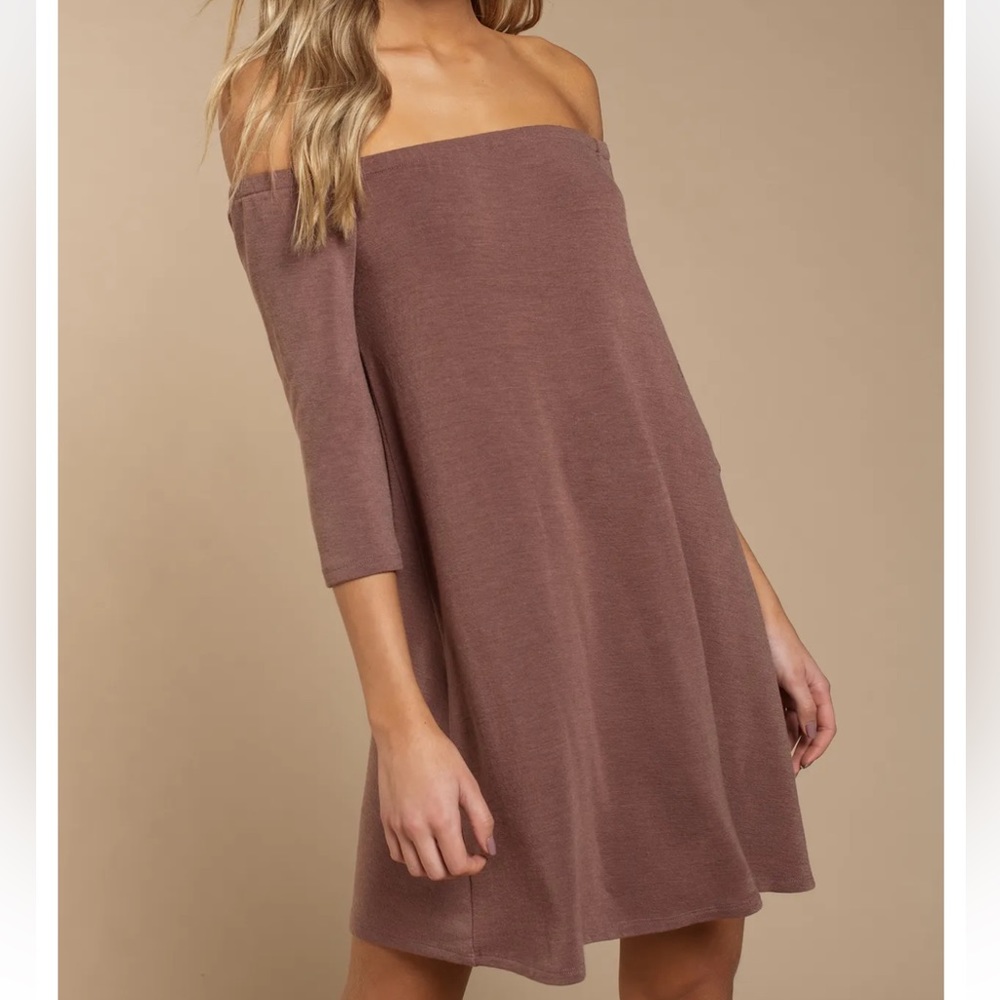 TOBI - Olly Off the Shoulder Shift Dress - MAUVE - SIZE LARGE - NWT